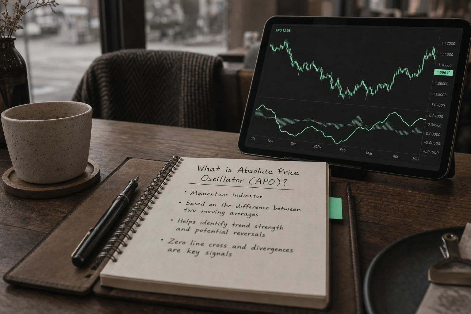 absolute price oscillator (apo) — editorial hero illustration