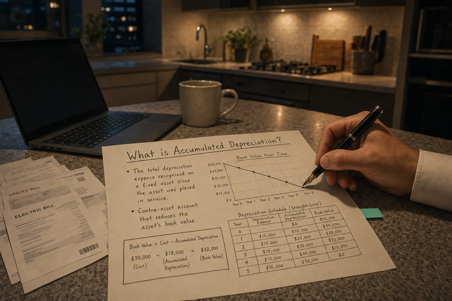 accumulated depreciation — editorial hero illustration