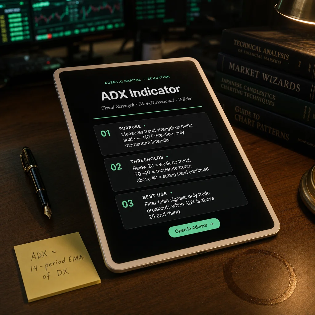 average directional movement index adx — concept illustration