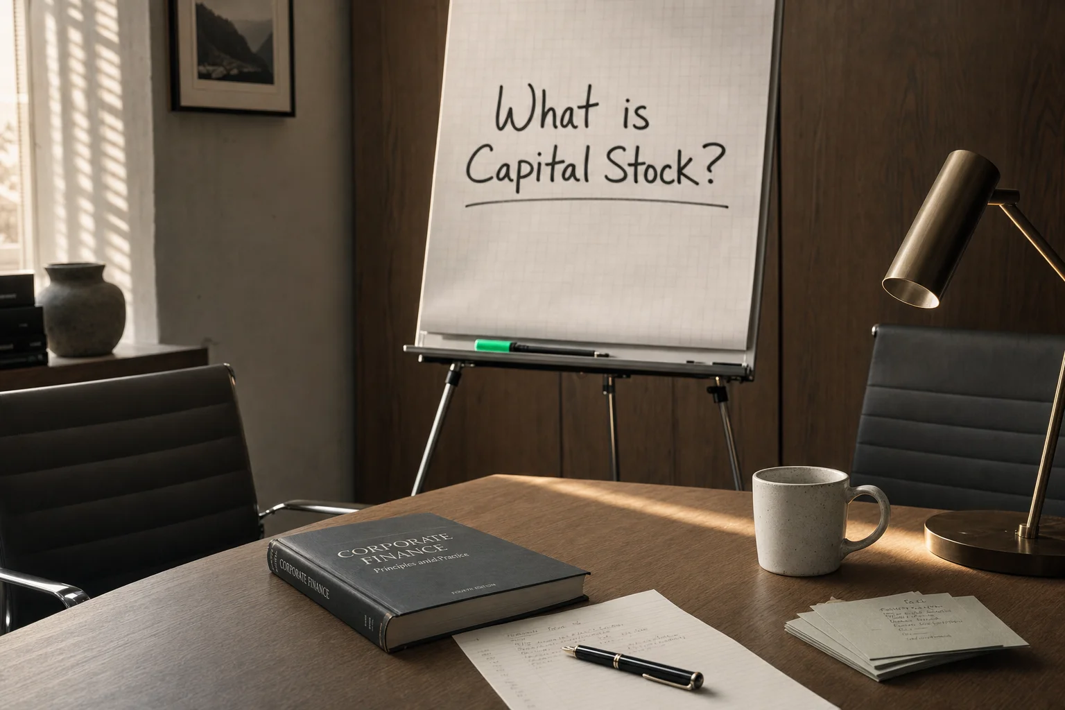 capital stock — editorial hero illustration