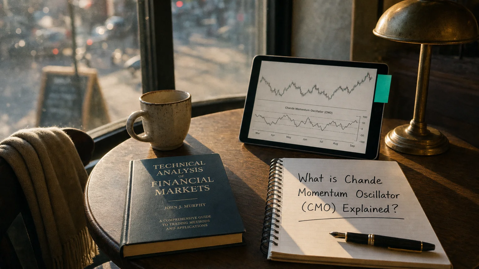 chande momentum oscillator (cmo) — editorial hero illustration