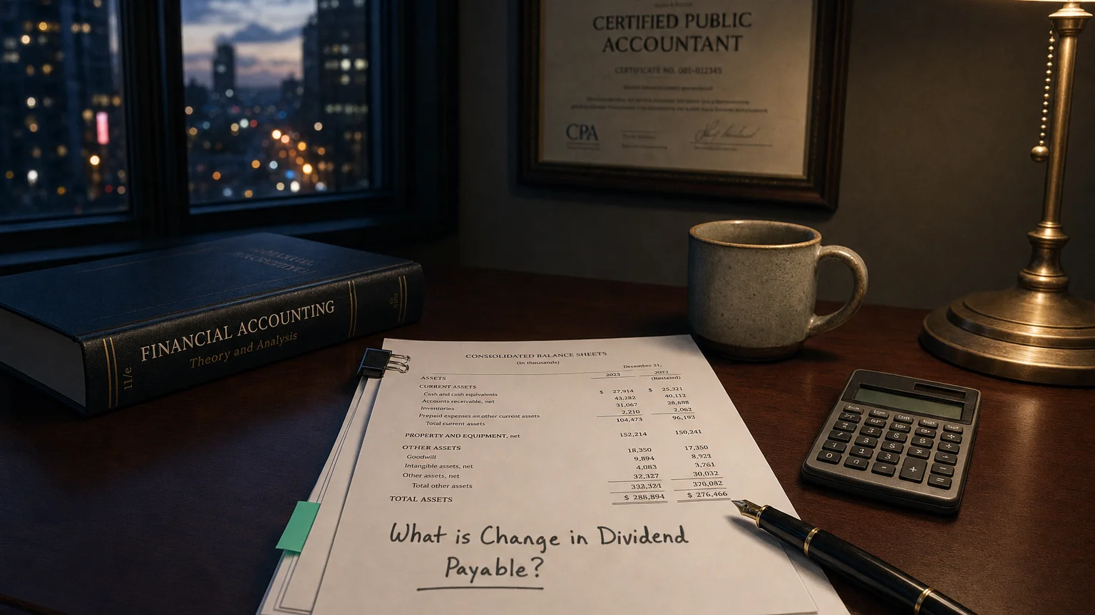 change in dividend payable — editorial hero illustration