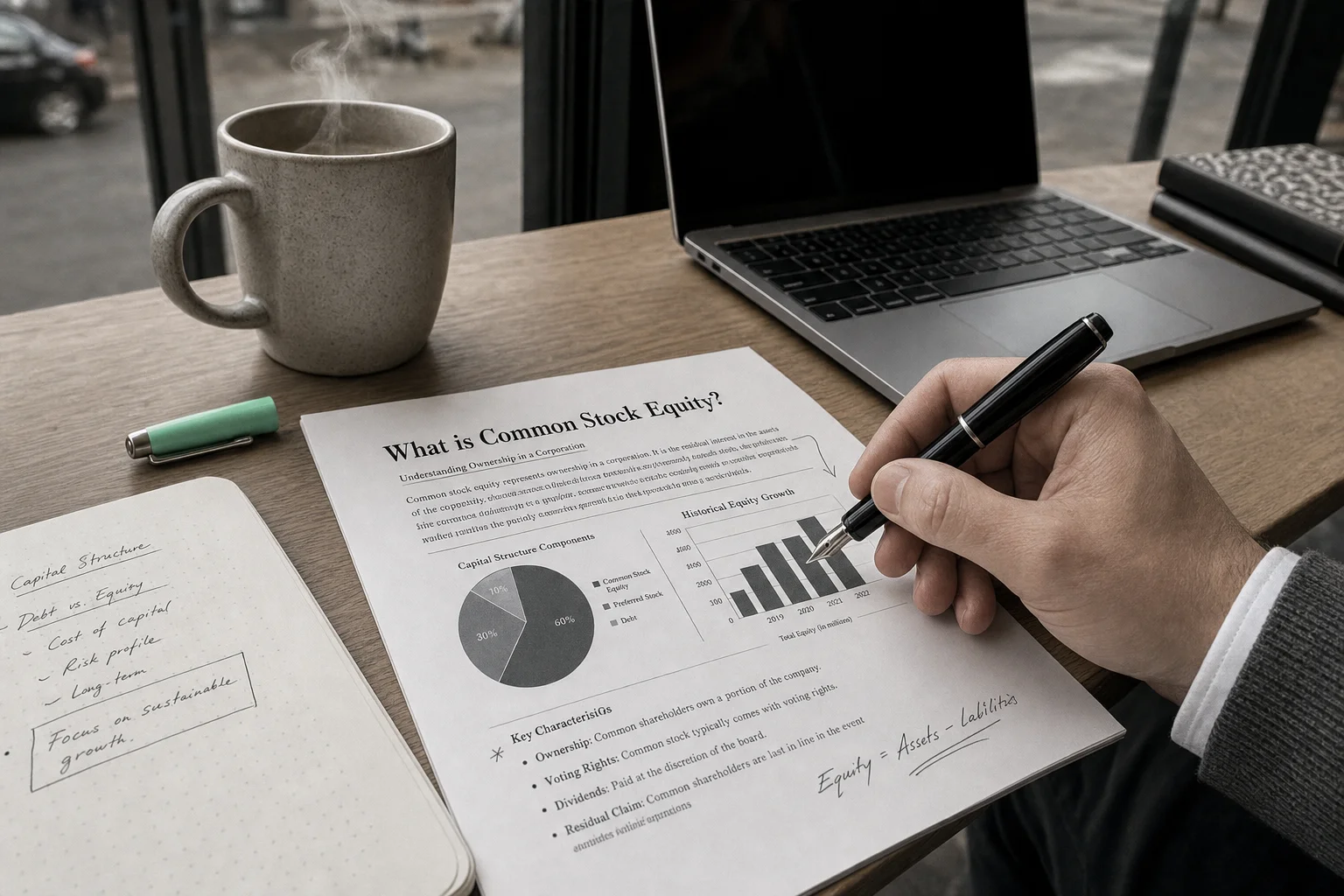common stock equity — editorial hero illustration