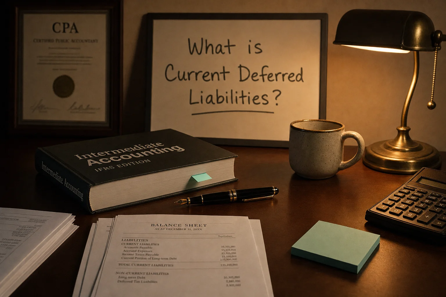 current deferred liabilities — editorial hero illustration