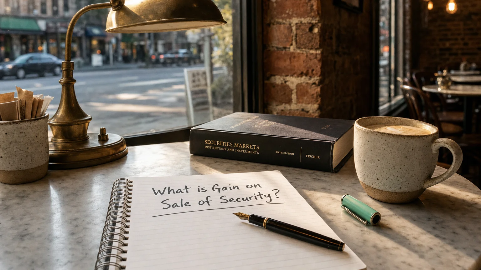 gain on sale of security — editorial hero illustration
