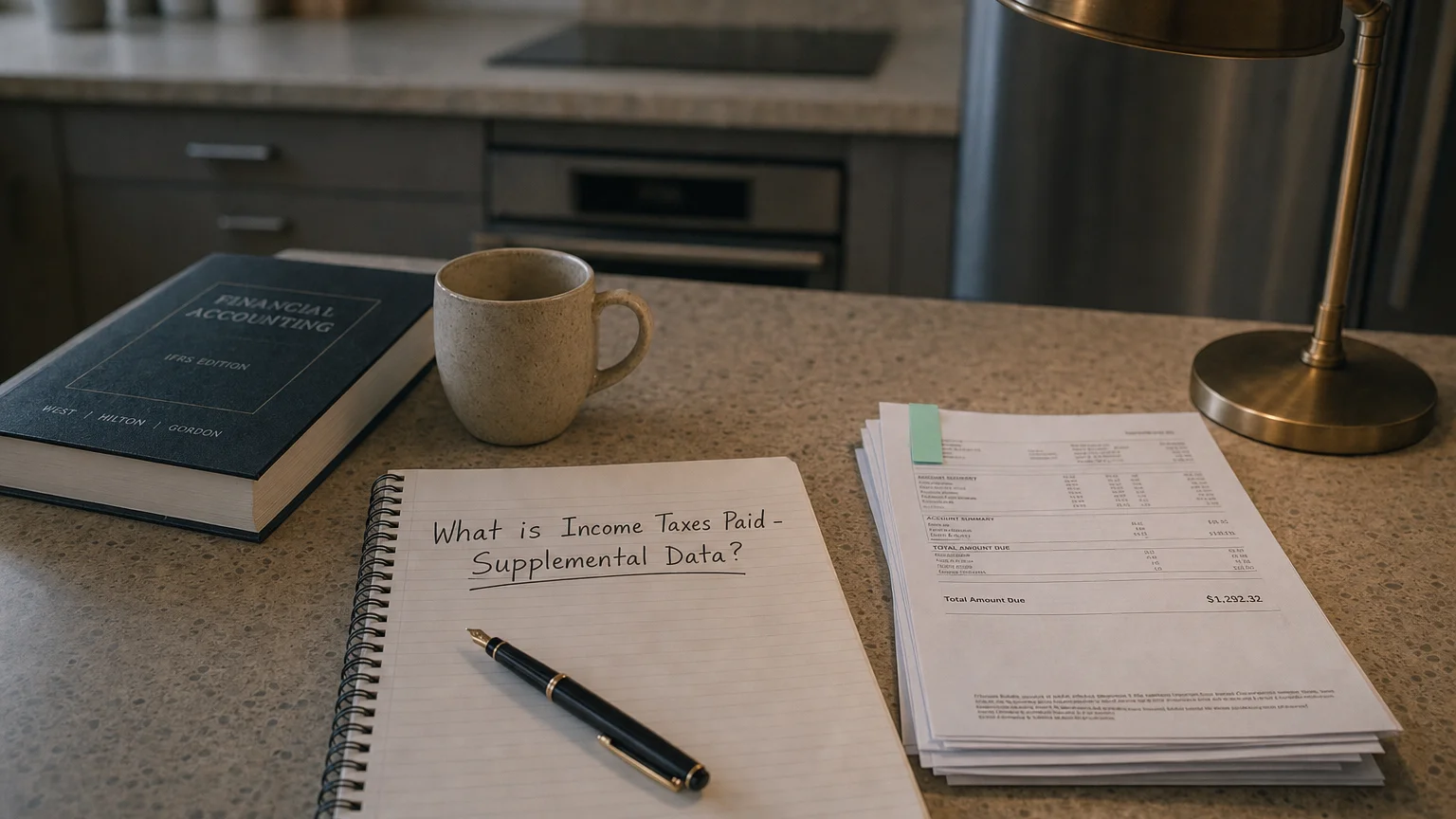 income taxes paid - supplemental data — editorial hero illustration