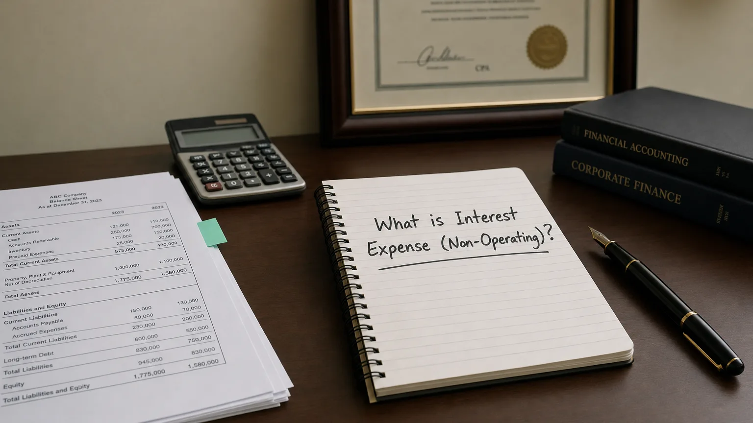 interest expense (non-operating) — editorial hero illustration