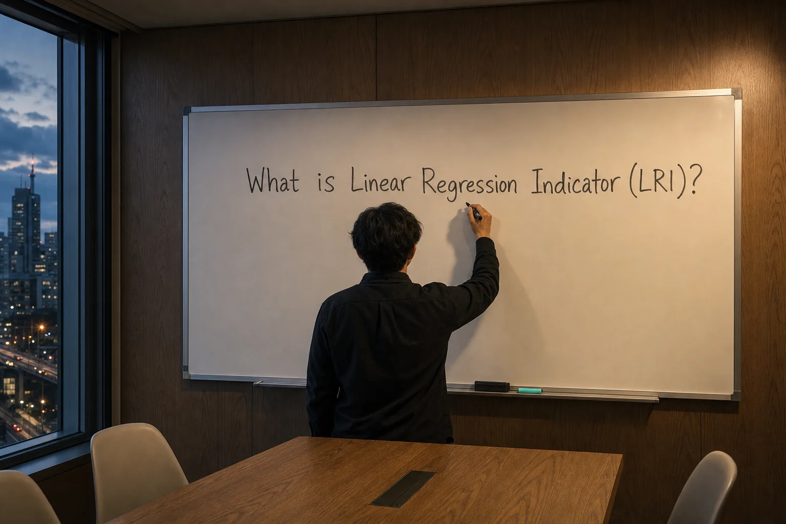 linear regression indicator (lri) — editorial hero illustration
