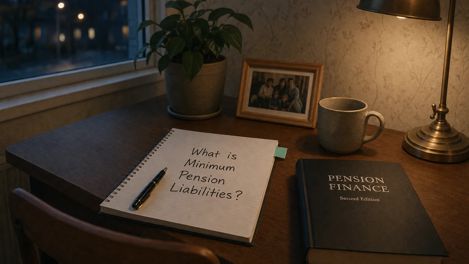 minimum pension liabilities — editorial hero illustration