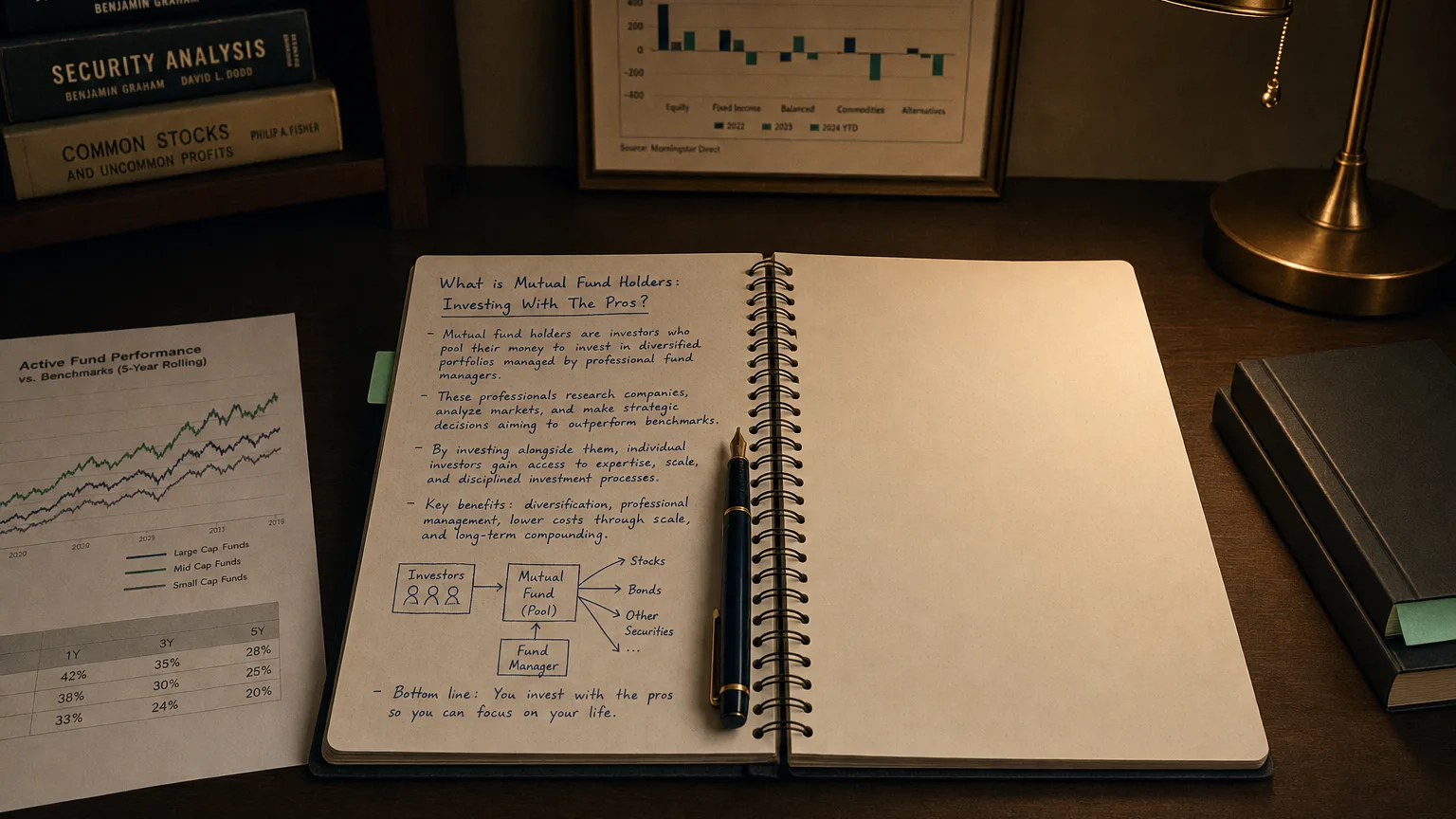 mutual fund holders: investing with the pros — editorial hero illustration