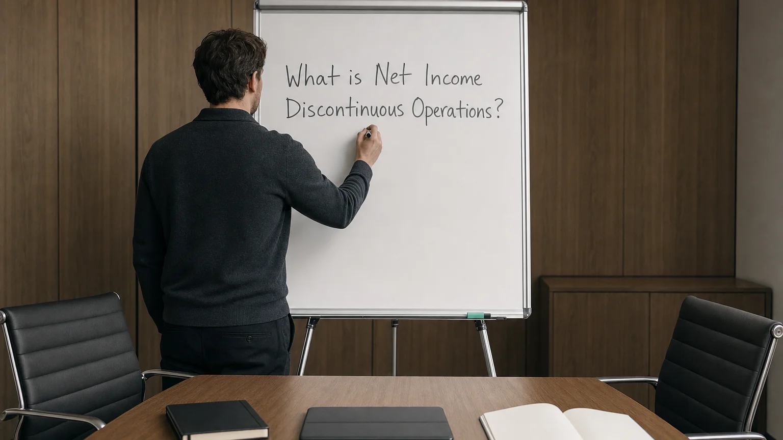 net income discontinuous operations — editorial hero illustration
