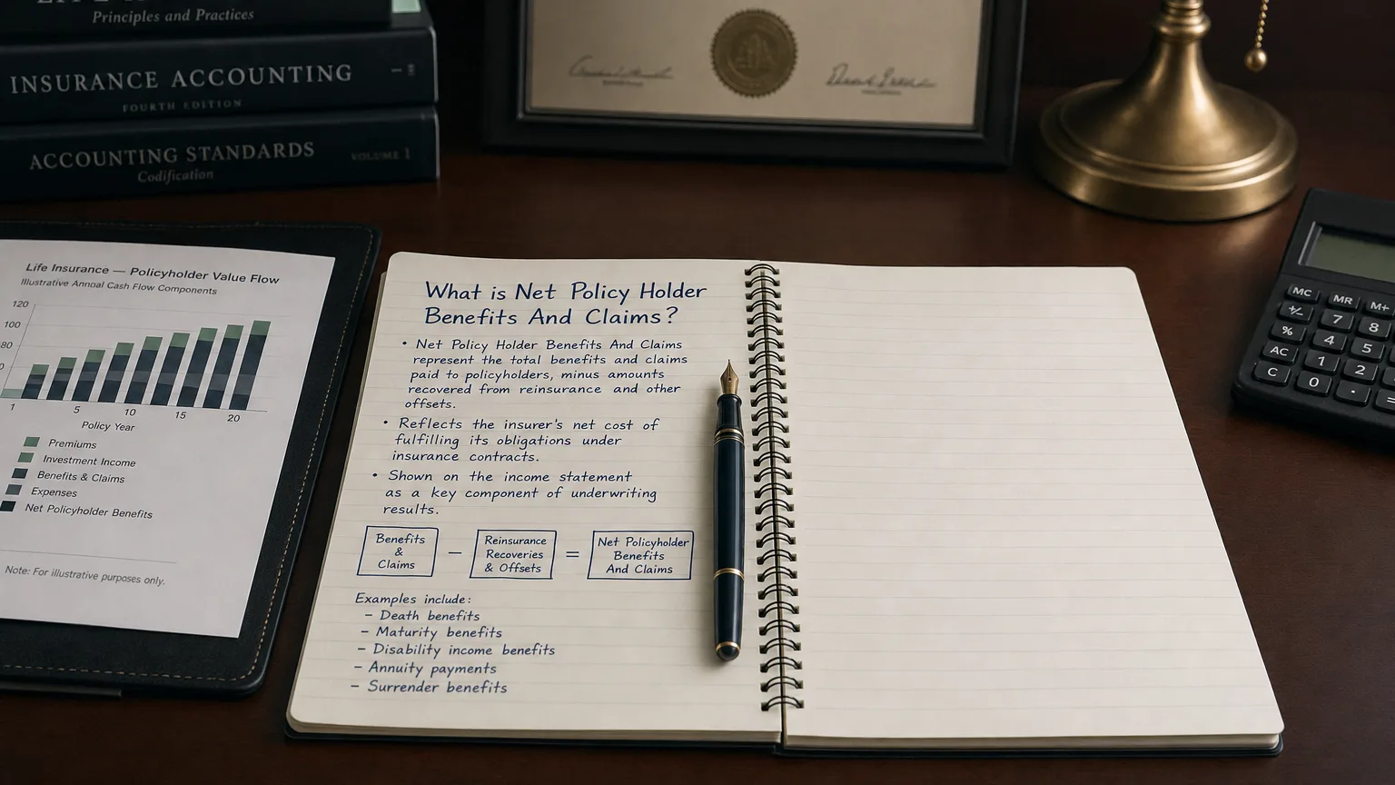 net policy holder benefits and claims — editorial hero illustration