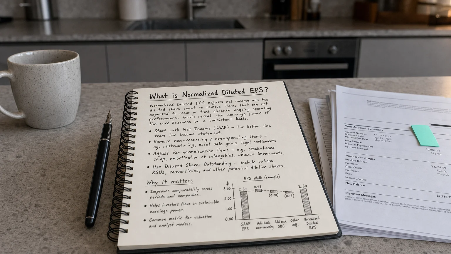 normalized diluted eps — editorial hero illustration