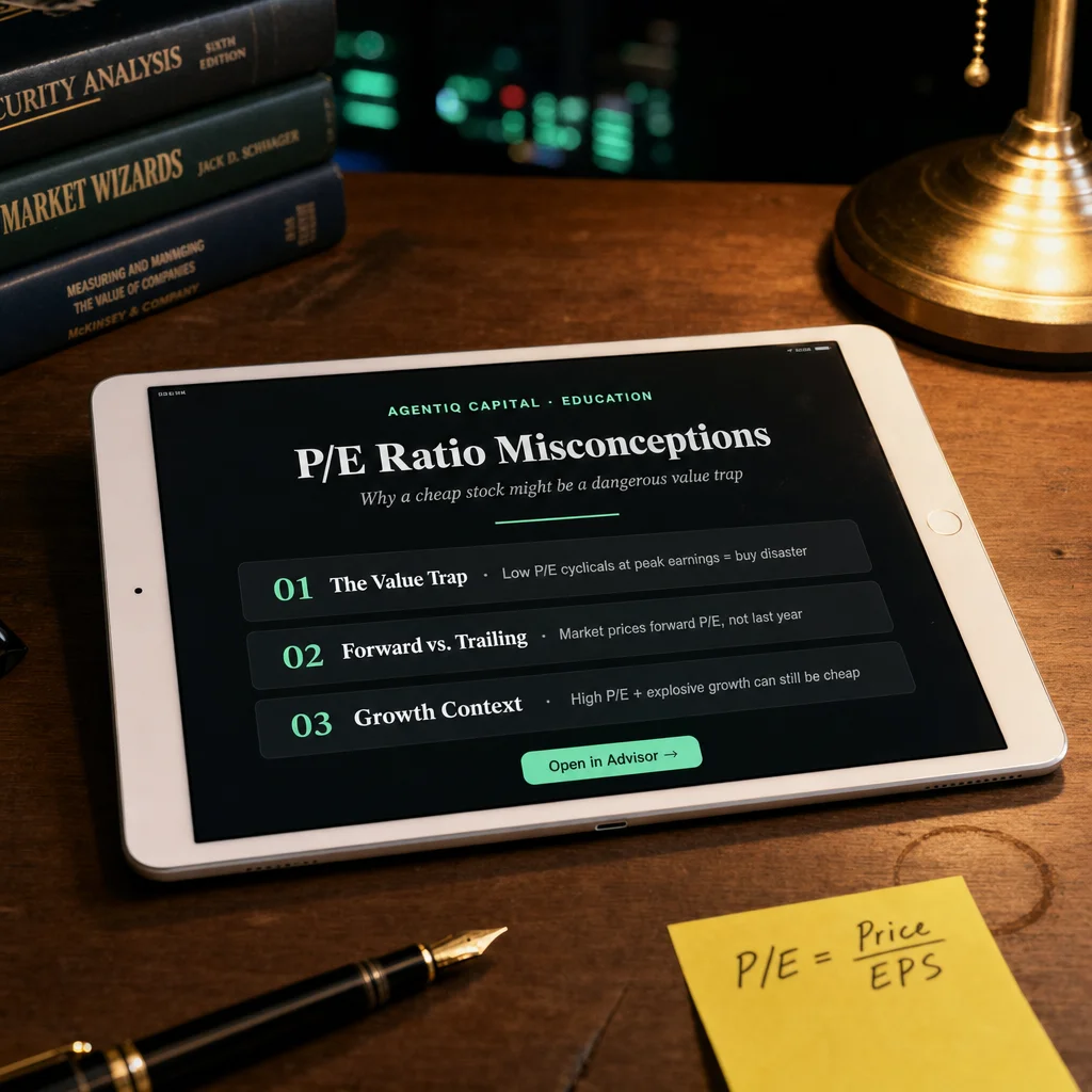 p/e ratio misconceptions — illustrative concept image