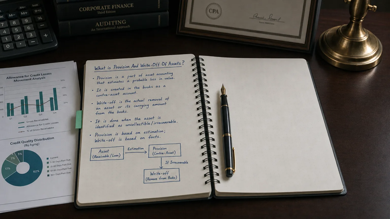 provision and write-off of assets — editorial hero illustration
