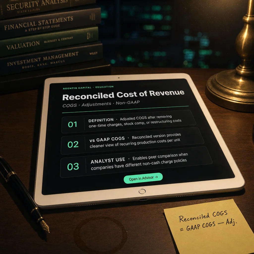 reconciled cost of revenue — concept illustration