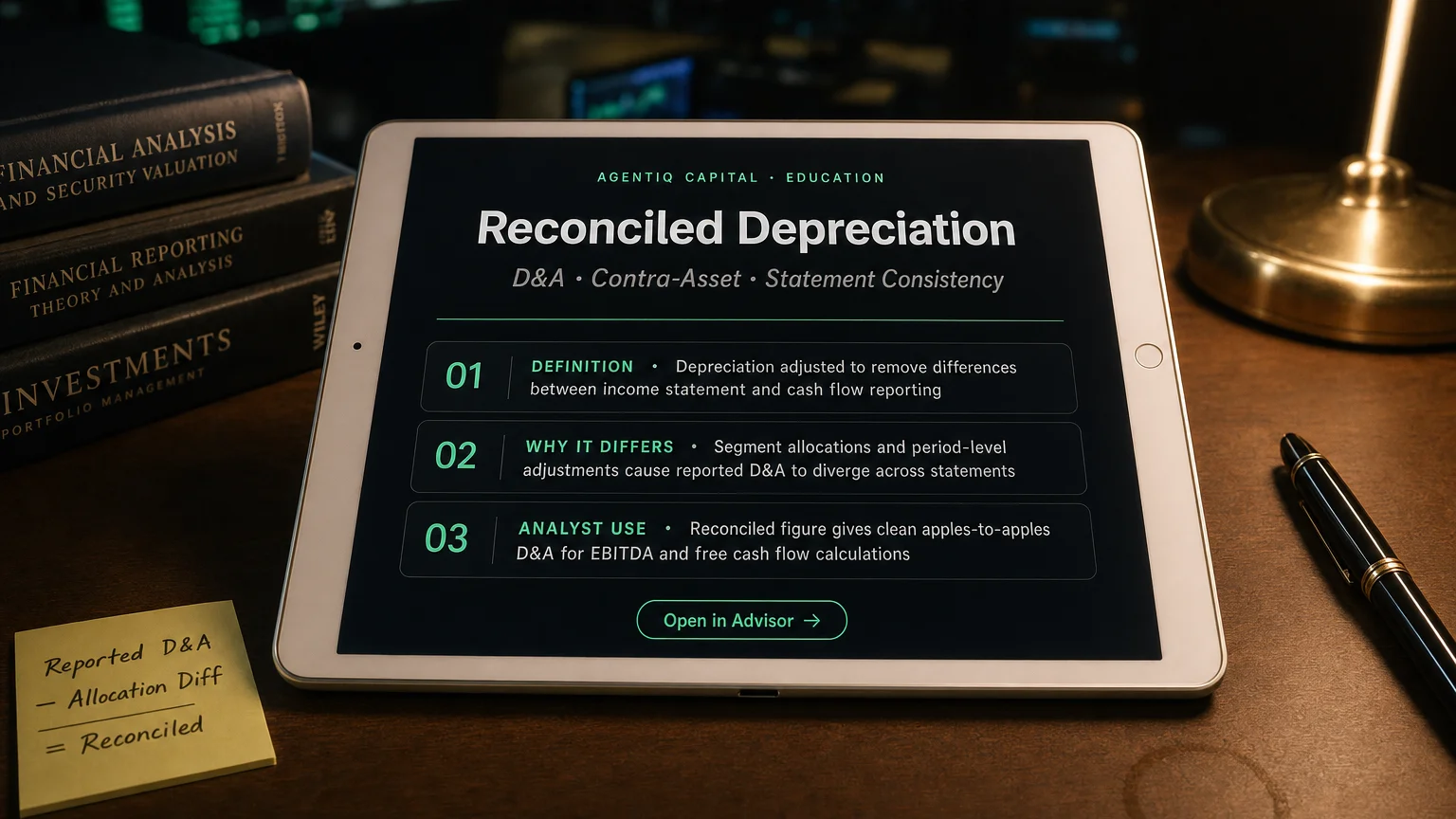 reconciled depreciation — illustrative concept image