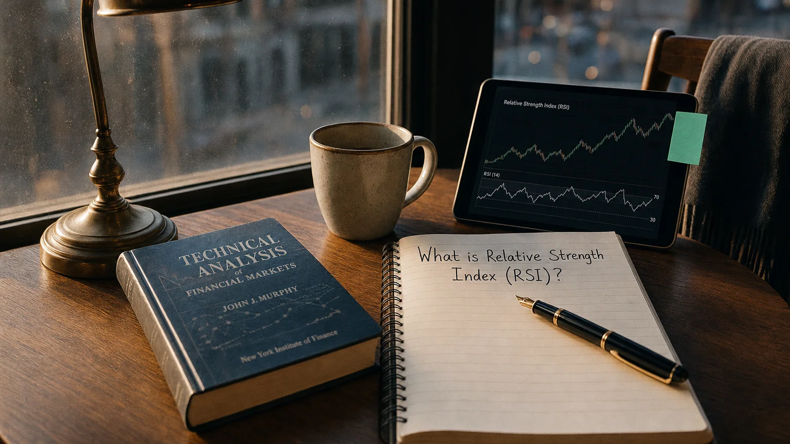 relative strength index (rsi) — editorial hero illustration