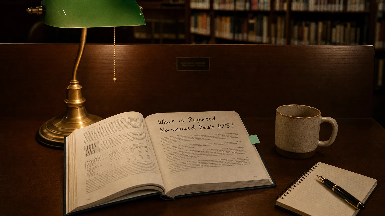 reported normalized basic eps — editorial hero illustration