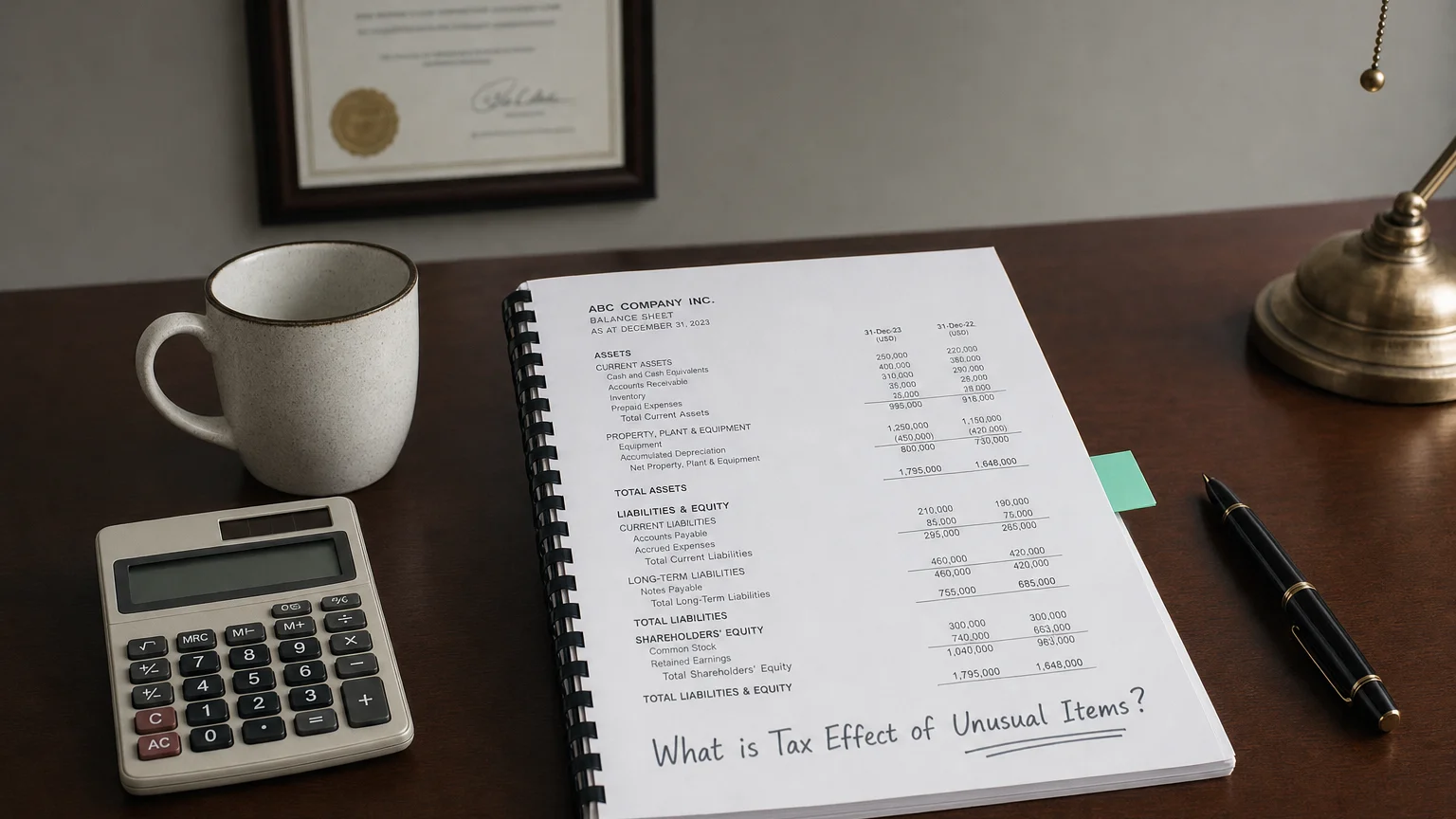 tax effect of unusual items — editorial hero illustration