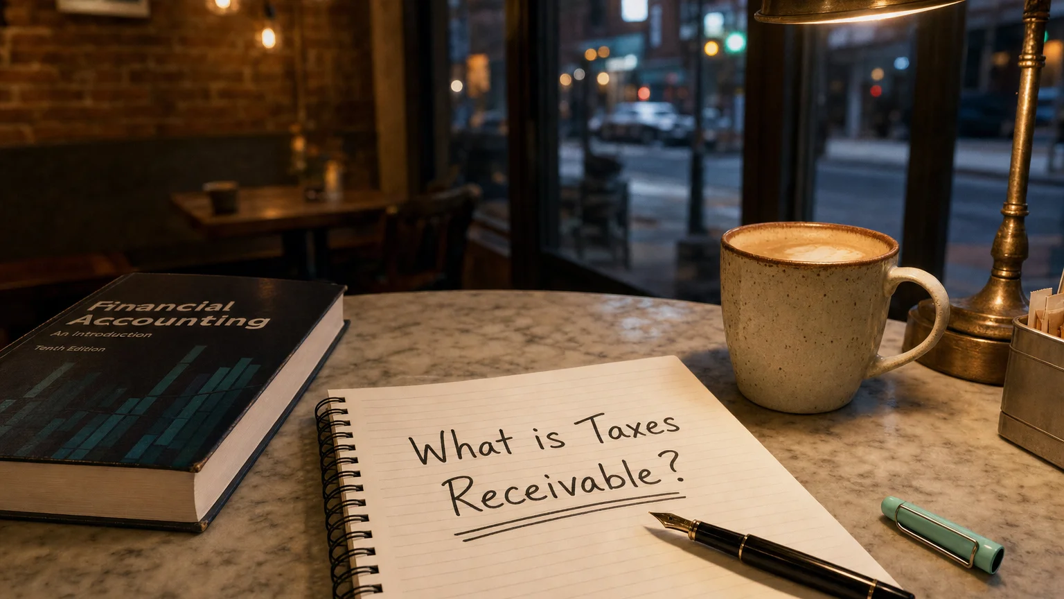 taxes receivable — editorial hero illustration