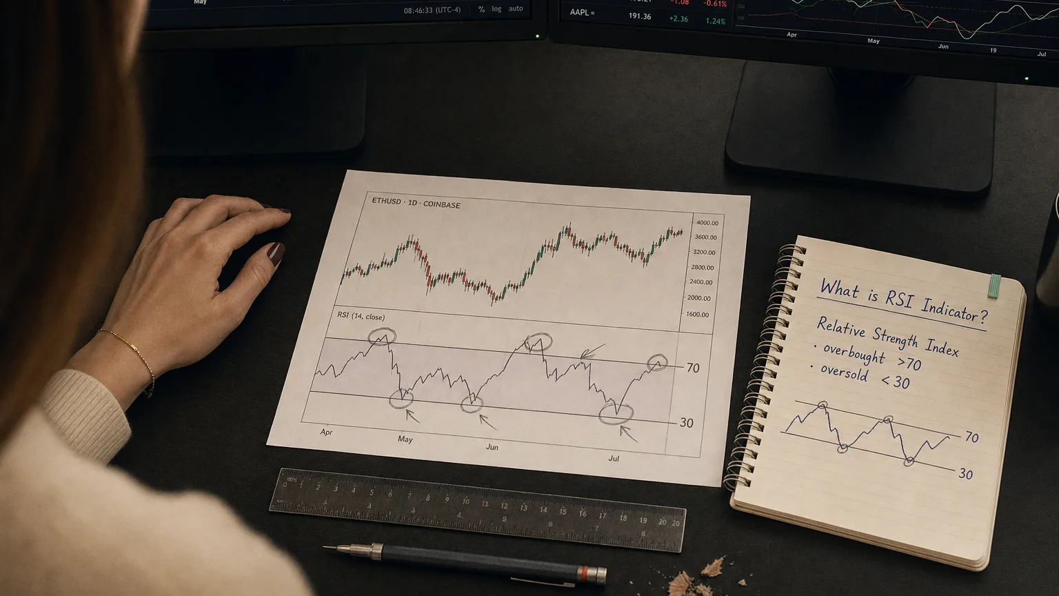 what is RSI indicator — editorial hero illustration